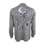 Camiseta manga larga gris Skull